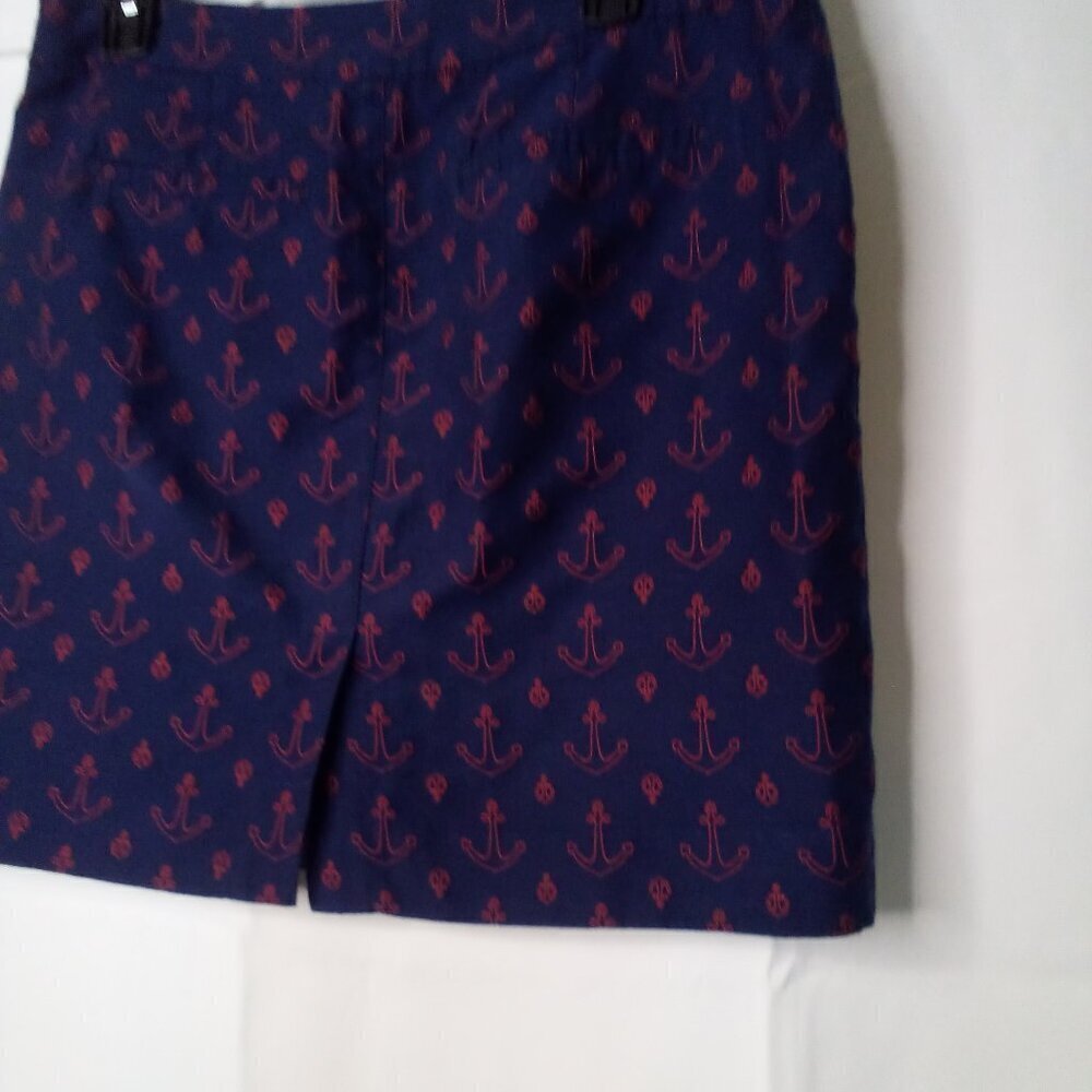 Tommy Hilfiger Skirt Women 8 Anchor Nautical Pockets Blue Red - Picture 15 of 16